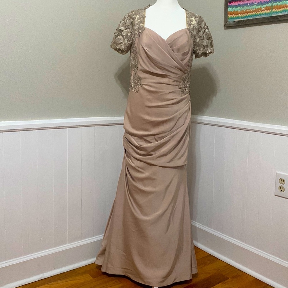 Formal dress. Champagne in color. Size 10. Fully lined with crinoline.